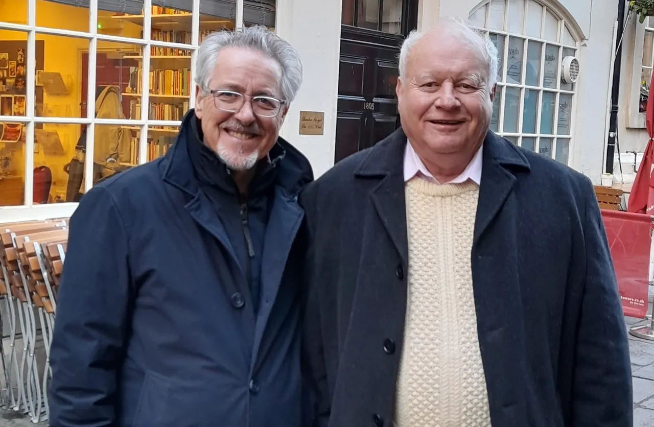Griff Rhys Jones with Trust chairman Phil Davies