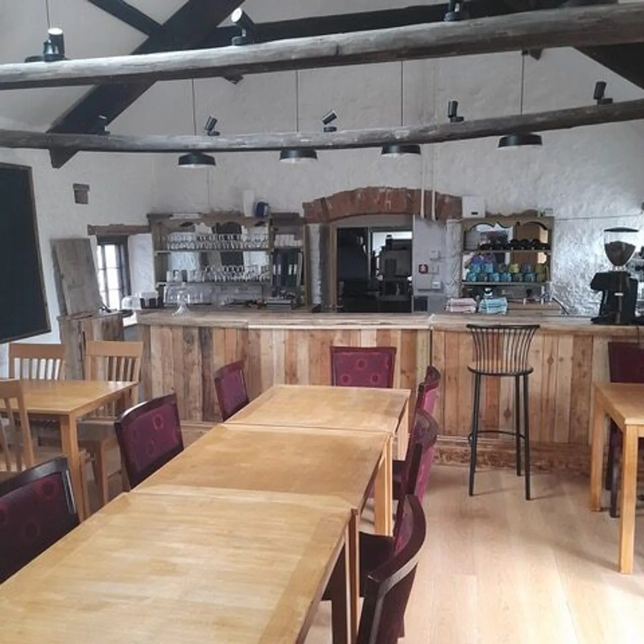 Inside the former Hub café
